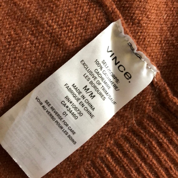 Vince rust cashmere cardigan